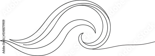 Artistic Continuous Line Illustration of Ocean Currents or Air Flow – Elegant Nature-Inspired Wave Design
