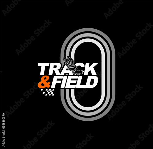 track and field graphic t-shirt design vector illustration