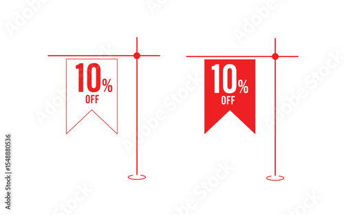 10% OFF Hanging Pennant Flag Discount Tags