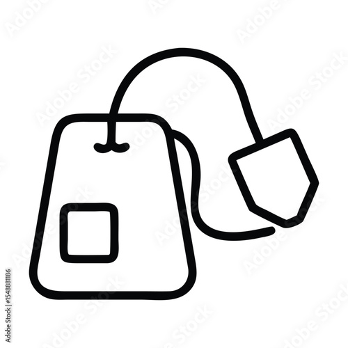 Tea bag icon symbol on white background Premium Vector