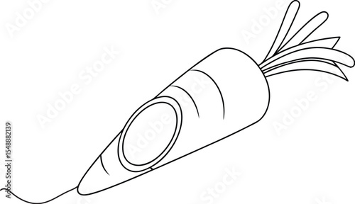 Minimalist Carrot Line Drawing – One Line Vegetable Illustration for Healthy Food and Farm Designs