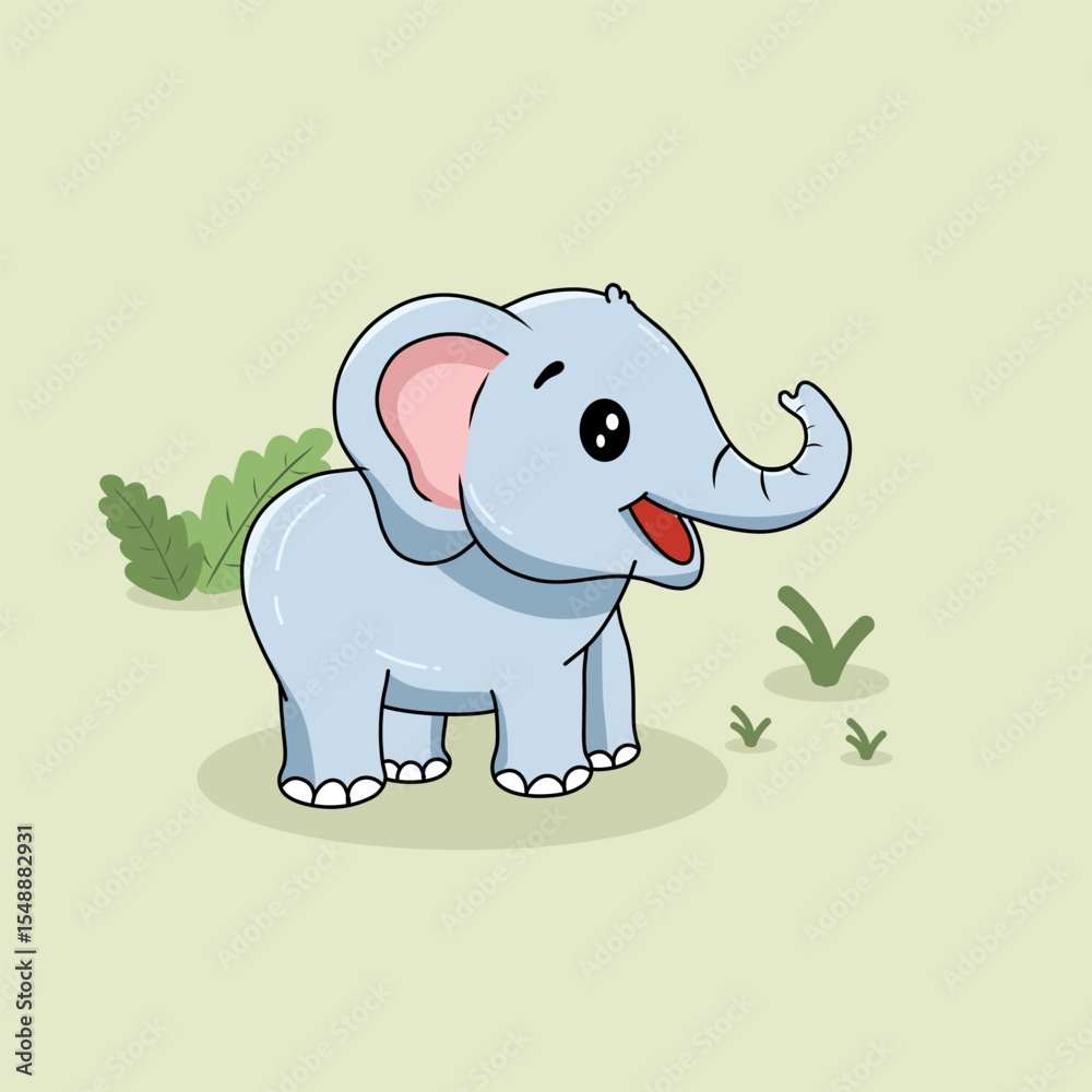 Naklejka premium Elephant Icon Illustration Vector Hand Drawn Assets