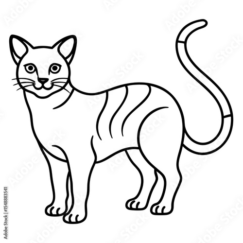 Elegant Sand Cat Vector Sketch