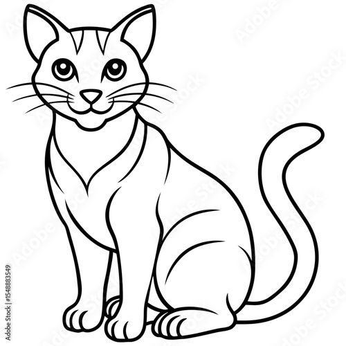 Elegant Sand Cat Vector Sketch