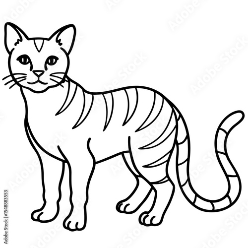 Elegant Sand Cat Vector Sketch