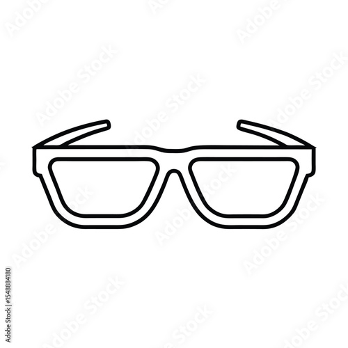 Simple line art illustration of 3d cinema glasses for entertainment and movie themes