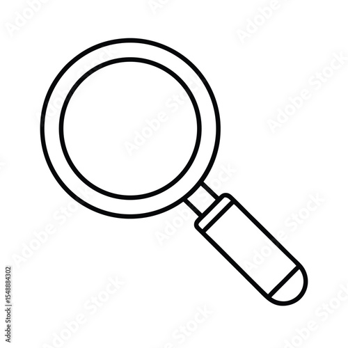 Simple line art illustration of a magnifying glass symbol for research and investigation concepts