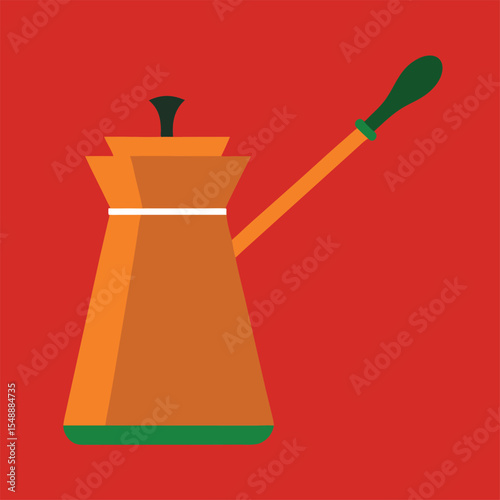 Turk for coffee in doodle style Vector illustration Isolated coffee pot in line style Logo for a coffee shop Premium Vector
