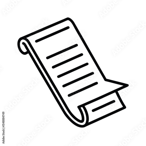 Vector illustration of a rolled up list document perfect for infographics and digital content creation