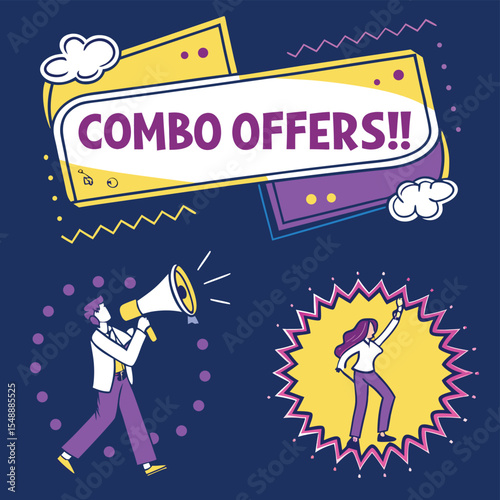 Four unique combo offer badges for advertising