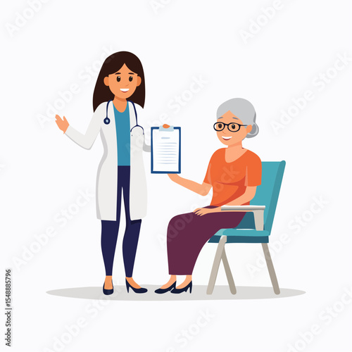 Illustration showing mobility support and care, perfect for disability resources or medical guides.