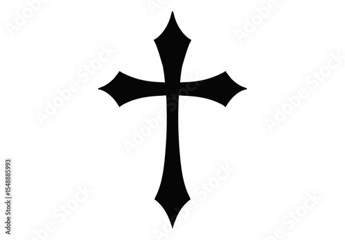 Gothic Cross Symbol – Black Horror Style Religious Icon 