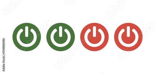 Three Power Buttons in Different Colors