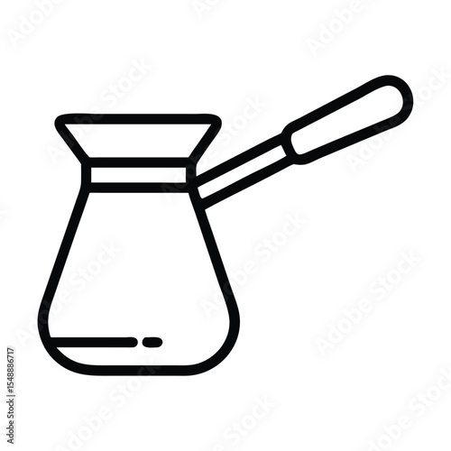 Turk for coffee in doodle style Vector illustration Isolated coffee pot in line style Logo for a coffee shop Premium Vector
