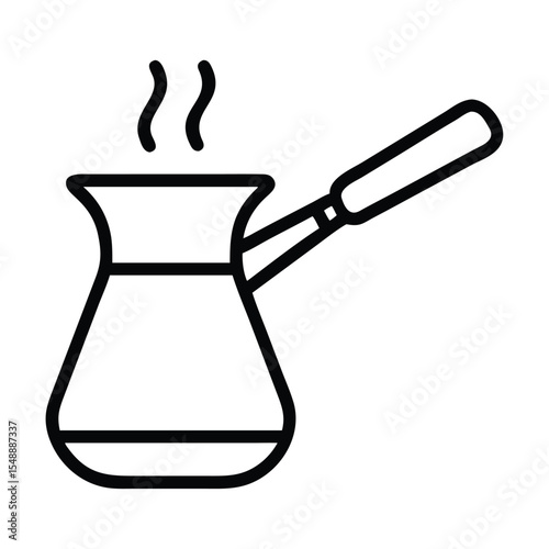 Turk for coffee in doodle style Vector illustration Isolated coffee pot in line style Logo for a coffee shop Premium Vector
