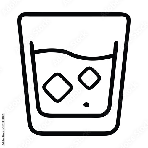 Whiskey glass icon Outline whiskey glass vector icon for