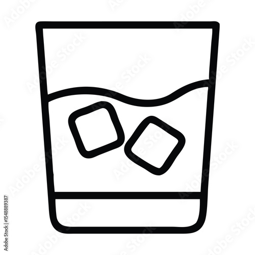 Whiskey glass icon Outline whiskey glass vector icon for