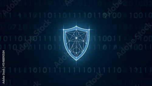 Digital Cybersecurity Shield and Data Protection Concept.