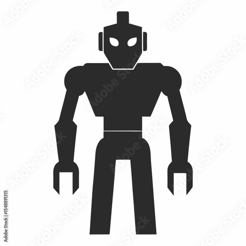 Robot silhouette icon on white background