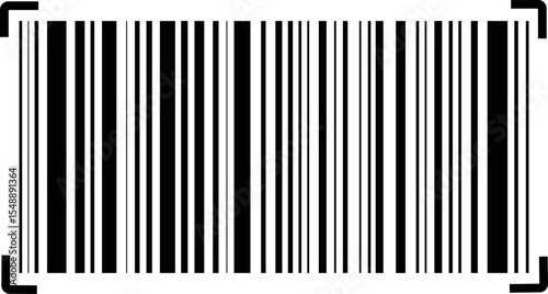 Barcode scanner code icon in flat Digital scanning code. isolated on transparent background