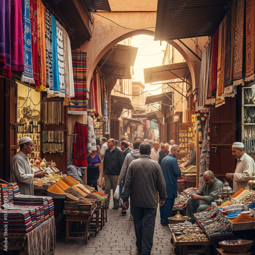 Obraz premium street market in the city