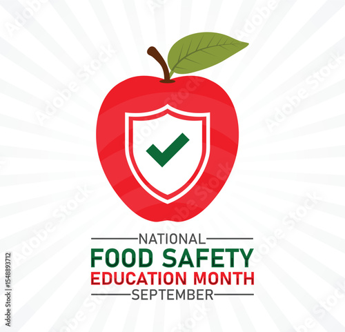 National Food Safety Education Month. September. Holiday concept. Template for background, banner, card, poster with text inscription. Vector illustration