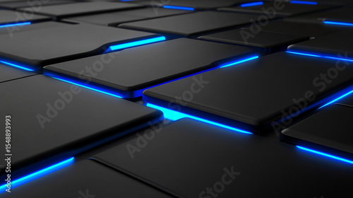 a futuristic dynamic structure with neon glowing 3D design