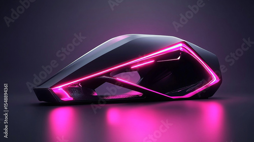 a futuristic dynamic structure with neon glowing 3D design