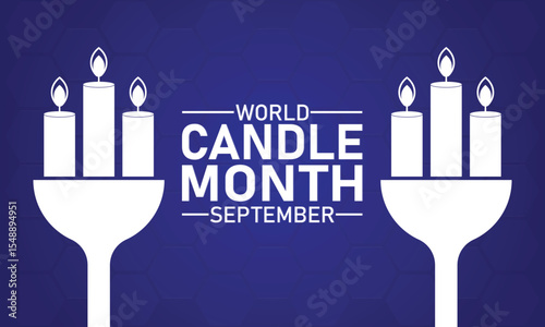 World Candle Month. September. Vector illustration. Design for banner, poster or print.