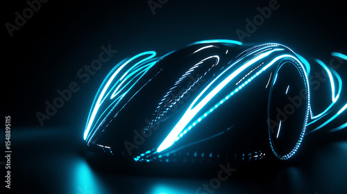 a glowing object with neon glowing 3D design