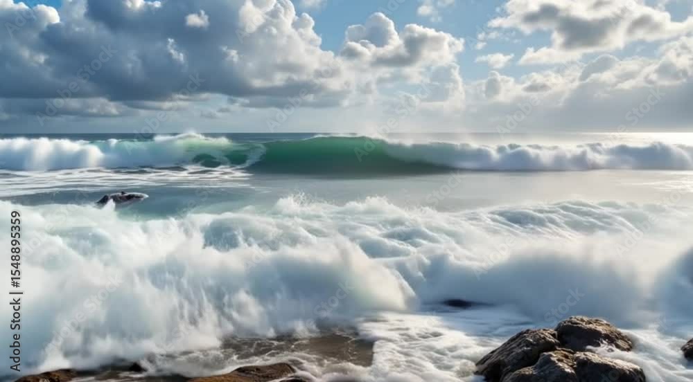 Winter beauty at Niagara Falls, Canada, a stunning nature landscape with blue sky and reflections of clouds over the icy water 4k Abstract background video