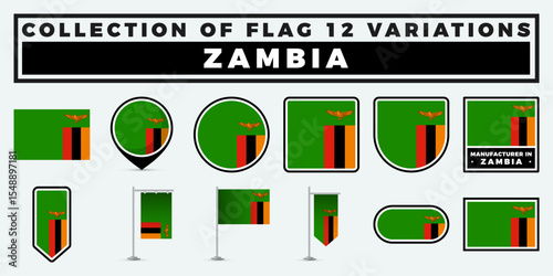 Zambia Flag Variations. A Collection of 12 Designs