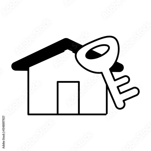 House and Key Icon for Real Estate