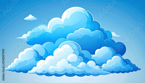 Fluffy Blue Clouds with Sky Background.