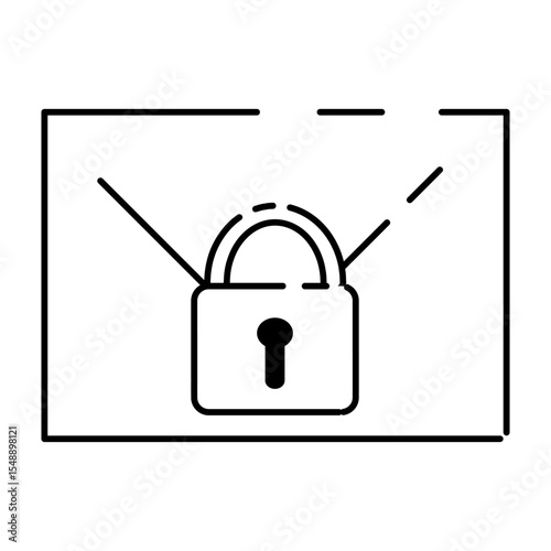 Secure Email Icon with Locked Padlock