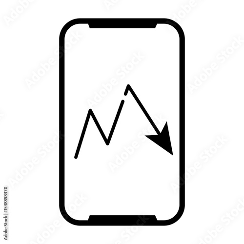 Smartphone Showing Declining Graph Icon