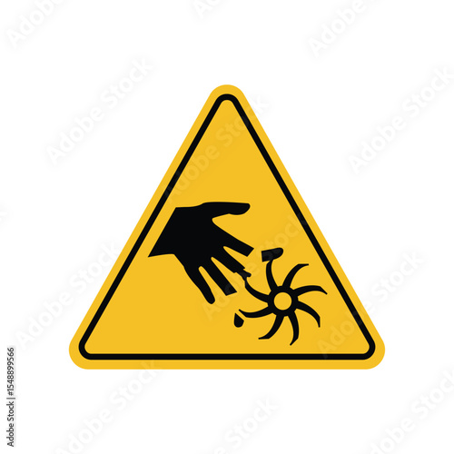 ISO Prohibition Sign, Finger or Hand Cutting with Rotating Blade by Accident Suitable for posters and web icons