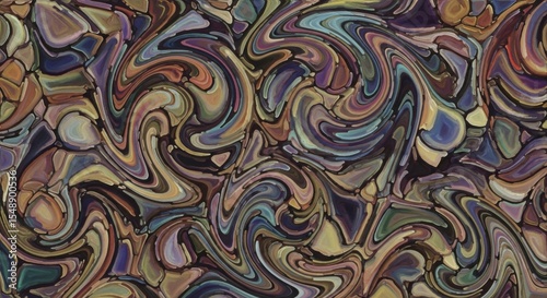 A Colorful Stone Marble Texture with Swirling Organic Patterns