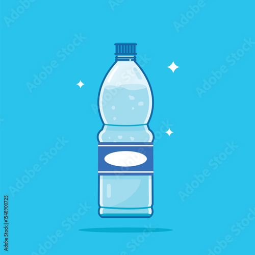 Corrugated plastic water bottle with lid, healthy blue drinking water packed in standard capacity 380ml