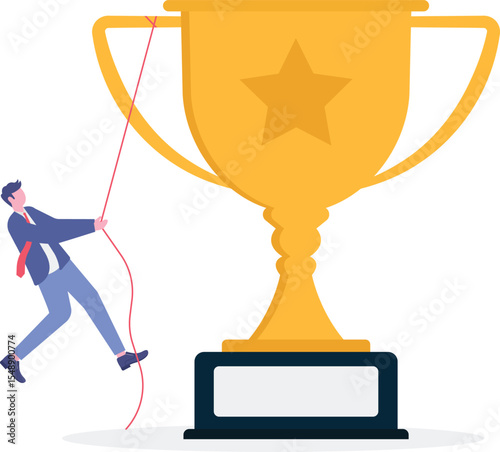 Building ladder to success, strategy and plan to growing and achieve target or goal,

