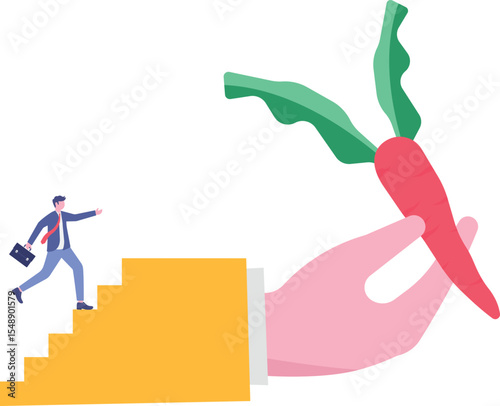 Incentive, reward or bonus to motivate employees to work hard working to reach success,

