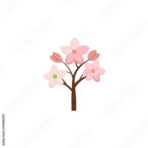pink tree with pink flowers