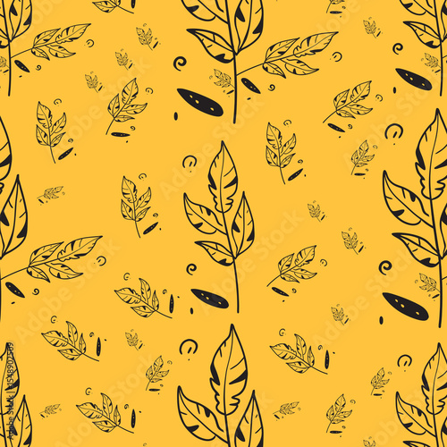 Textile leaf and flowers