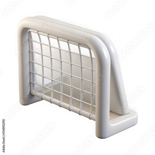 A 3d rendered white football goal post representing sports game and championship