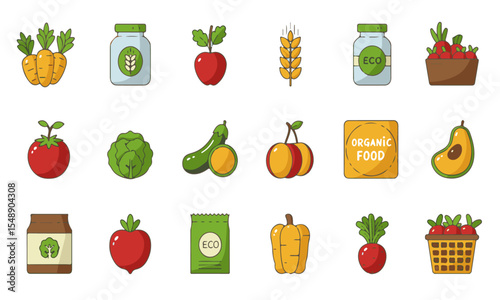 Organic Farm Produce Icons