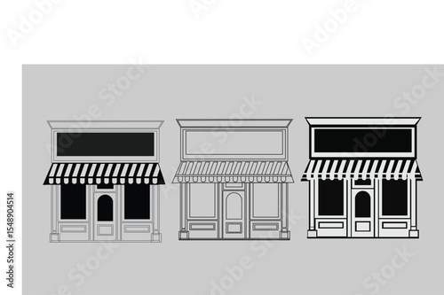 Restaurant simple outline silhouette black and white background design