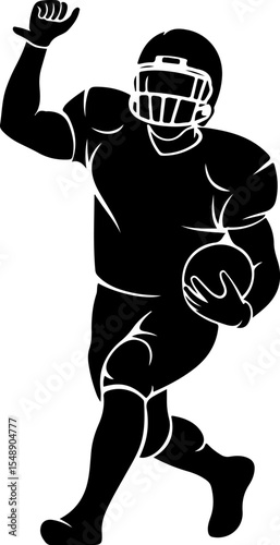 Excited Football Player Celebrating a Touchdown