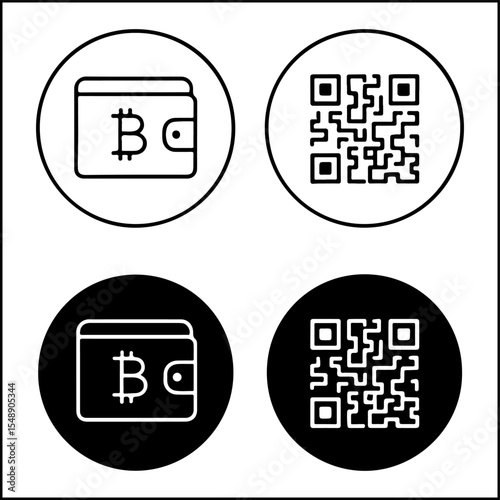 Cryptocurrency Wallet and QR Icons