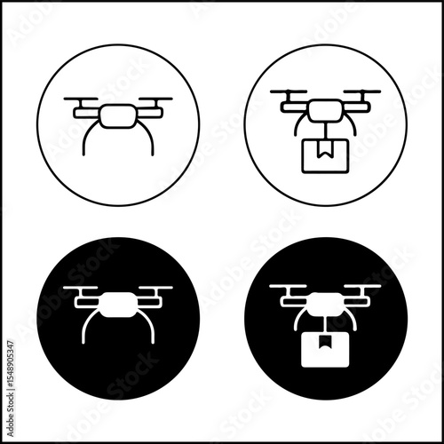 Delivery Drone and Package Icons