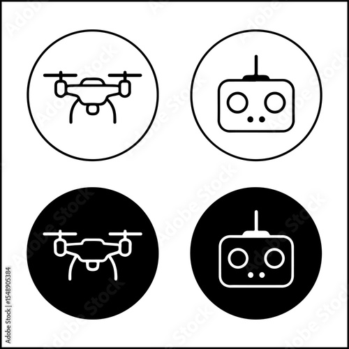 Drone and Controller Line Icons